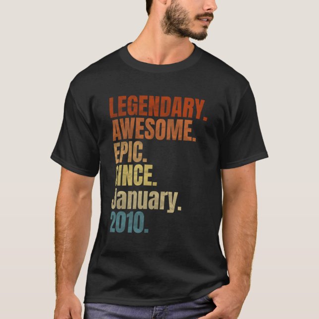 Retro Legendary sedan januari 2010 T Shirt 10 år (Framsida)