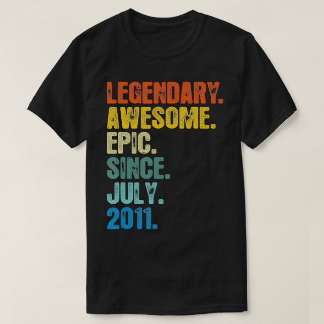 Retro Legendary sedan juli 2011 t 10 år Shirt (Design framsida)