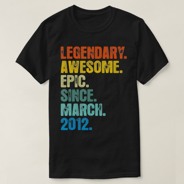 Retro Legendary sedan mars 2012 t 9 år gammal T Shirt (Design framsida)