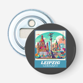 Retro Leipzig Skyline  Flasköppnare