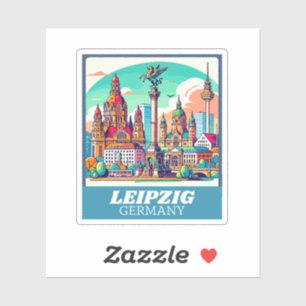 Retro Leipzig Skyline Klistermärken