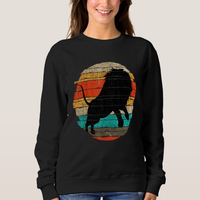 Retro Lejon Afrika Safari Zoo Djur Lejon T Shirt (Framsida)