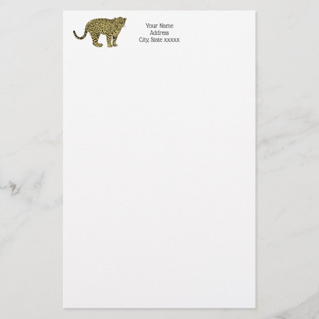 Retro Lejon Gepard Fläckig Katt Teckning Brevpapper (Framsida)