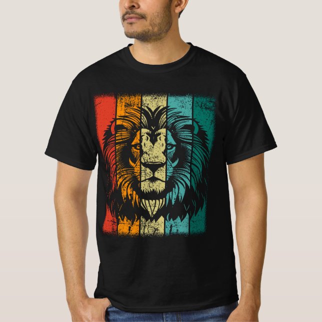 Retro Lejonare Ansikte T Shirt (Framsida)
