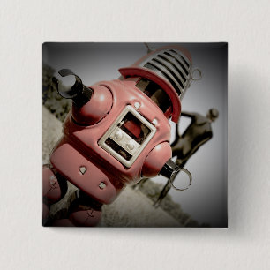 Retro Leksak Robby Robot 04 Button Knapp