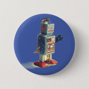 Retro Leksak Robot Knapp