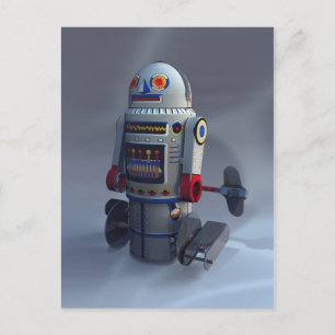 Retro Leksak Robot nummer 7 vykort