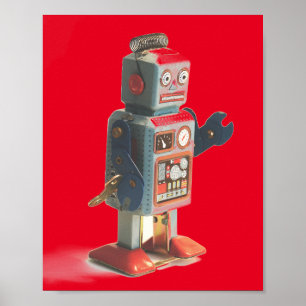 Retro Leksak Robot Poster