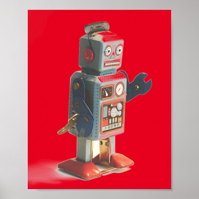 Retro Leksak Robot Poster (Framsidan)