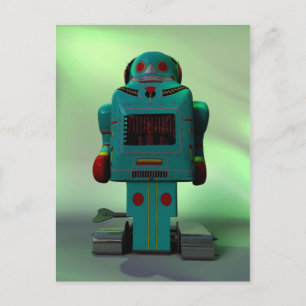 Retro Leksak Robot-vykort Vykort