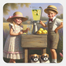 Retro Lemonade-stativ har en Bra sommar Fyrkantigt Klistermärke