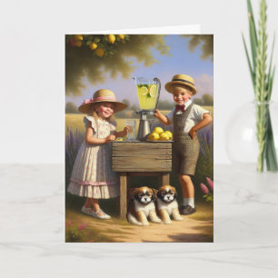 Retro Lemonade-stativ har en Bra sommar Kort