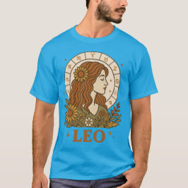 Retro Leo Zodiac Boho Blommigt Astrology T Shirt