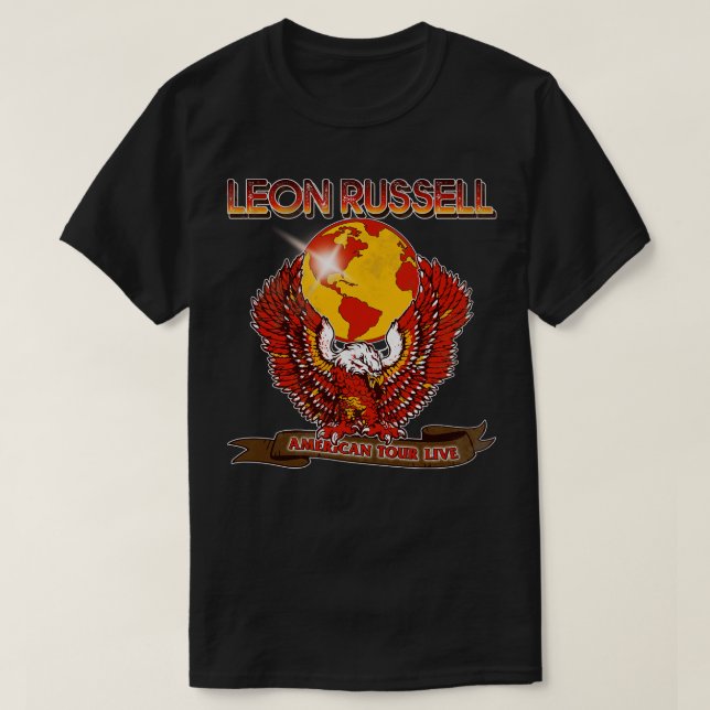 Retro Leon Russell Tour Eagle Design T Shirt (Design framsida)