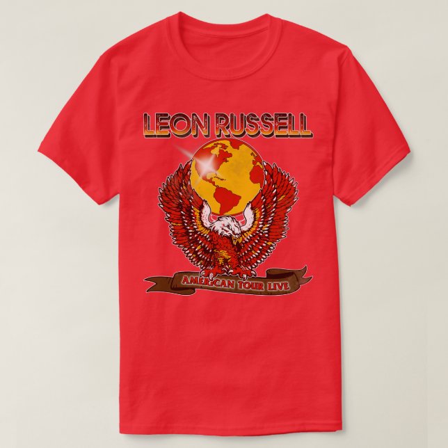 Retro Leon Russell Tour Eagle Design T Shirt (Design framsida)