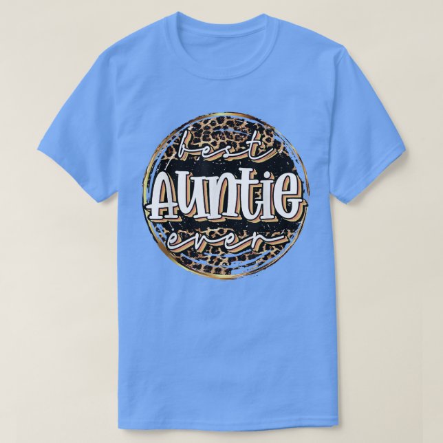 Retro Leopard Best Auntie nånsin BAE Sisters Moste T Shirt (Design framsida)