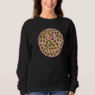 Retro Leopard Glad Ansikte Leende 70 Tal 80 Tal T Shirt