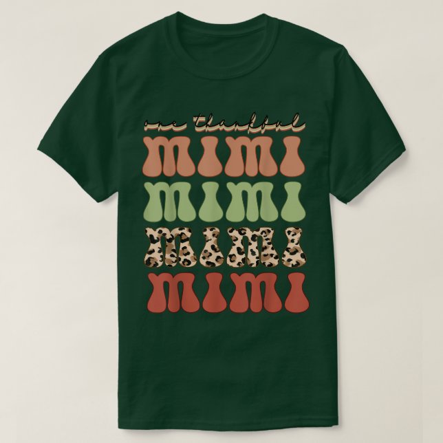 Retro Leopard Mimi Fall Season Halloween Thanksgiv T Shirt (Design framsida)