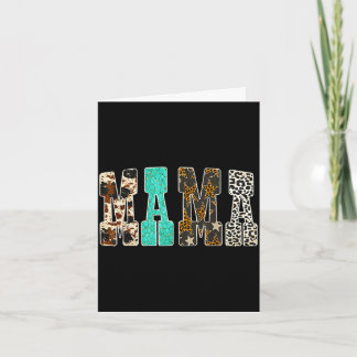 Retro leopard nötkött läder turkos mamma västern kort