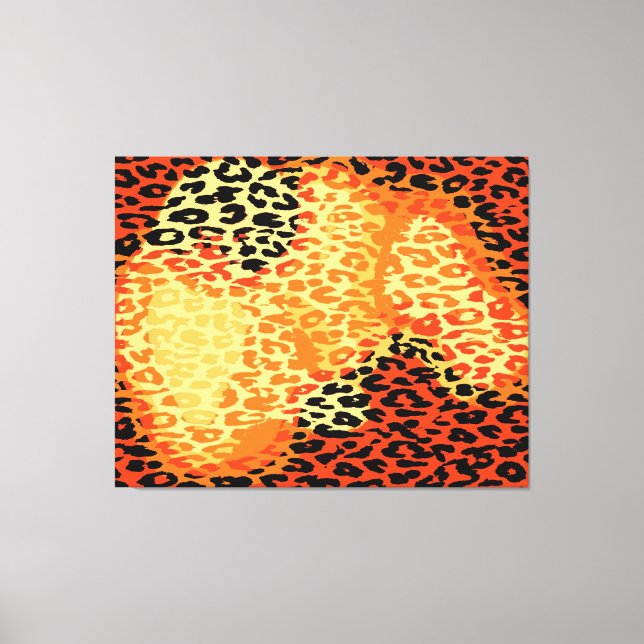 Retro Leopard print skin Canvastryck (Framsida)