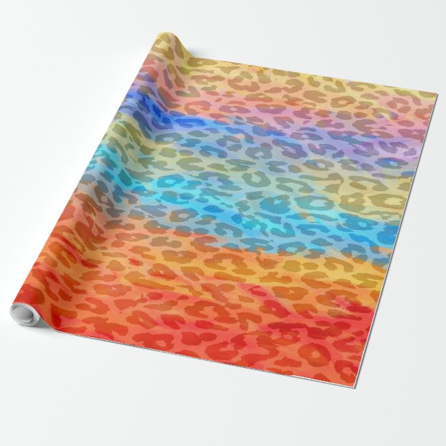 Retro Leopard Print Skin Päls Presentpapper (Utrullad)