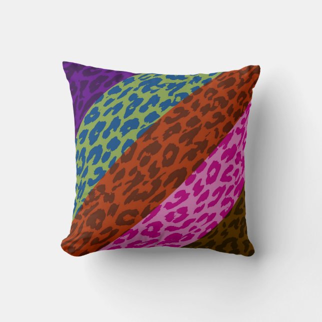 Retro Leopard Print Skin Rand Mönster 4 Kudde (Framsida)