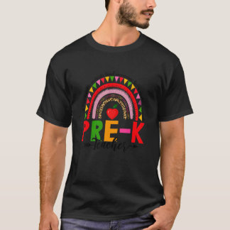 Retro Leopard Regnbåge Förskola Lärare Skolstart T Shirt