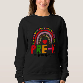 Retro Leopard Regnbåge Förskola Lärare Tillbaka Ti T Shirt