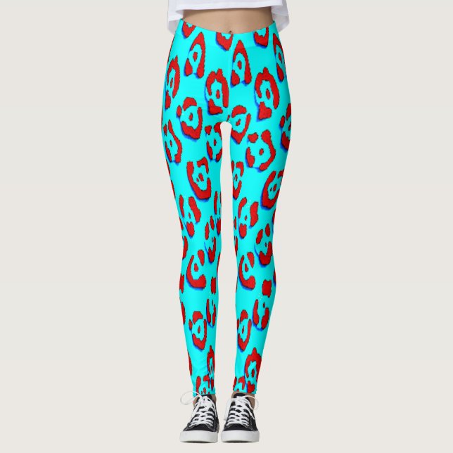 retro leopard skin pattern leggings (Framsida)