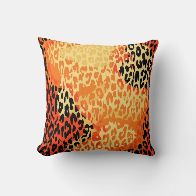 Retro Leopard Skriv ut och Modern design Kudde (Framsida)
