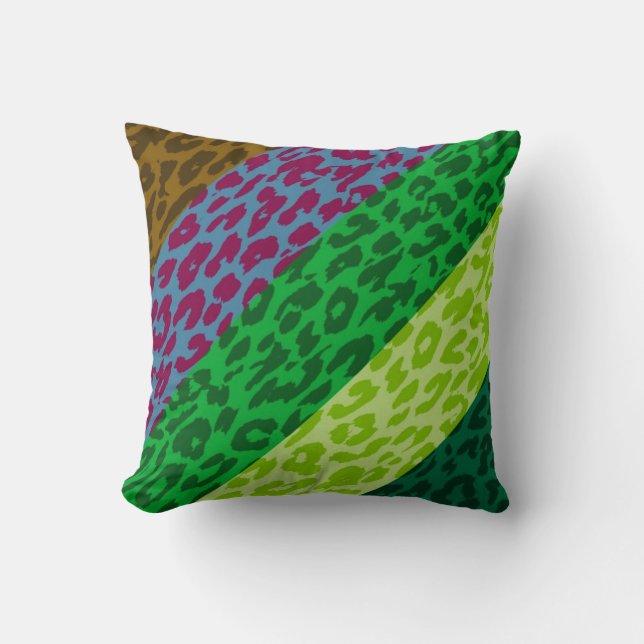 Retro Leopard Skriv ut Skin Rand Mönster 5 Kudde (Framsida)