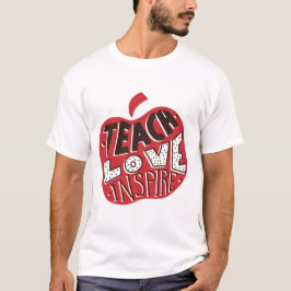 Retro Leopard Teach Kärlek Inspire Art T Shirt