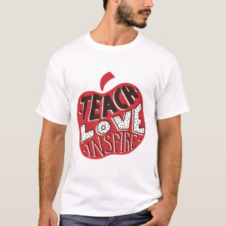 Retro Leopard Teach Kärlek Inspire Art T Shirt