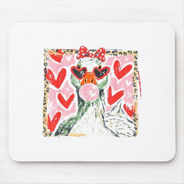 Retro Leopard Valentine Goose Funny Nk Coquette Lo Musmatta (Framsidan)