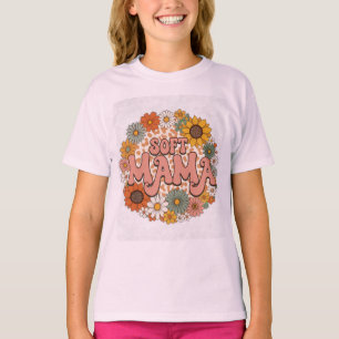Retro Leopardmönster "Mjuk Mama" Blommig Grafisk D T Shirt