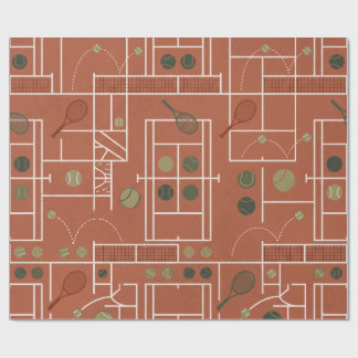 Retro lera tennis geometrisk presentpapper
