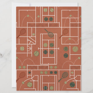 Retro lera tennis geometriskt scrapbookpapper