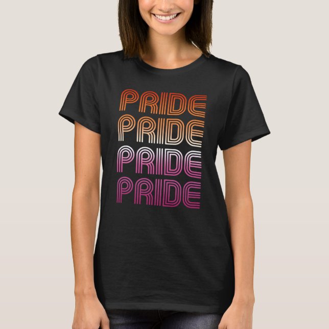 Retro Lesbisk Pride T-Shirt (Framsida)