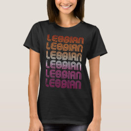 RETRO LESBISK STOLTHETSMÖNSTER T SHIRT