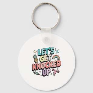 Retro Let's Get Knozed Up Ivf Fertility Transfer Nyckelring
