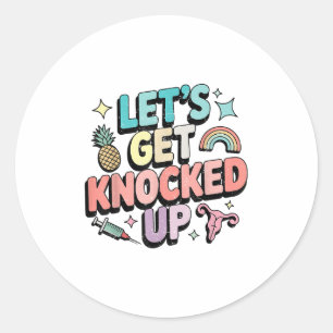 Retro Let's Get Knozed Up Ivf Fertility Transfer Runt Klistermärke