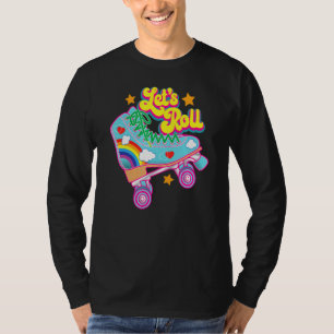 Retro Let's Roll RollerSKating Cute Roller Skater T Shirt