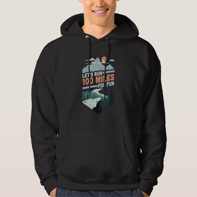 Retro Lets Run For Fun Marathon Runner Summit Runn Hoodie (Framsida)