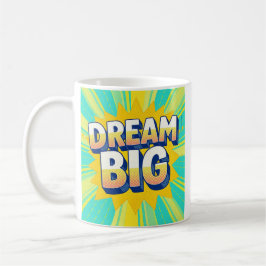 Retro lettering dream big text kaffemugg