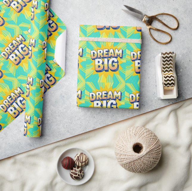 Retro lettering dream big text presentpapper (Hantverk)