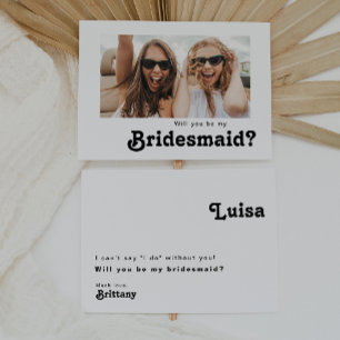 Retro Lettering Photo Bridesmaid Frieri kort