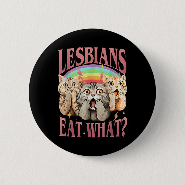 Retro Lgbt, ät vilken katt Lesbisk Pride månad lik Knapp (Framsida)