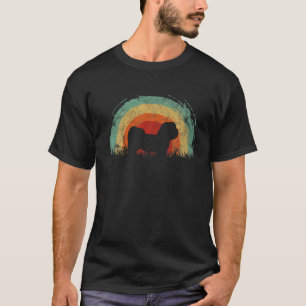 Retro Lhasa Apso Vintage Rainbow Hund Women T Shirt