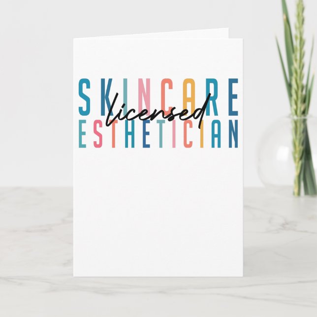 Retro Licensed Skin Esthetician Graduati Kort (Framsida)
