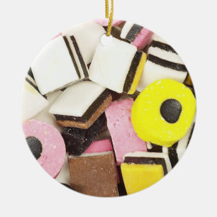 Retro Licorice Candy Julgransprydnad Keramik